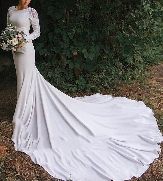 Classic Satin Mermaid Wedding Gown