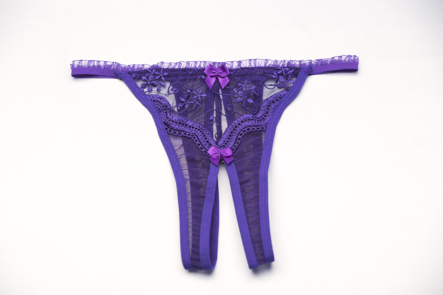 Scalloped Embroidered Crotchless Panty