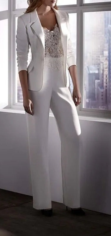 Ava Crepe Satin/Lace Wedding Suit All Sizes/Colors