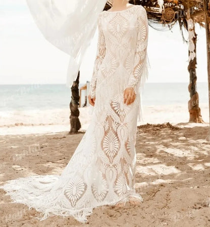 Boho Fridged Lace Wedding Gown All Sizes/Colors