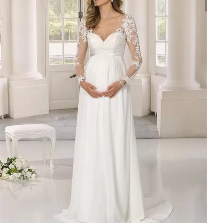 Maternity Chiffon/Lace Wedding Gown All Sizes/Colors