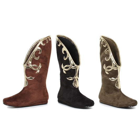 Alba-103 Gold Tribal Microfiber Boots