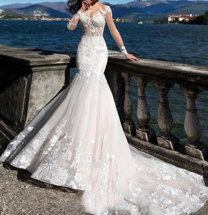 3D Floral Trumpet Wedding Gown All Sizes