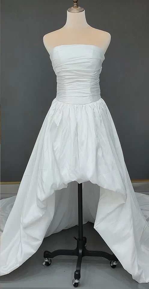 Taffeta High Low Tea Length Wedding Dress All Sizes/Colors