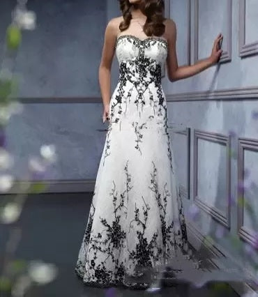 Strapless Applique Two Tone Wedding Gown All Sizes/Colors