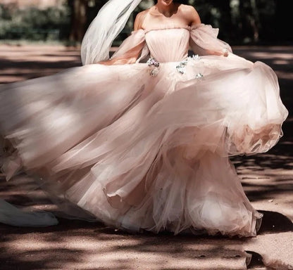 Ariana Tulle Long Whimsical Wedding Gown All Sizes/Colors