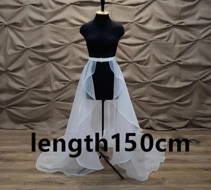 Custom Chiffon Detachable Wedding Skirt All Sizes/Colors