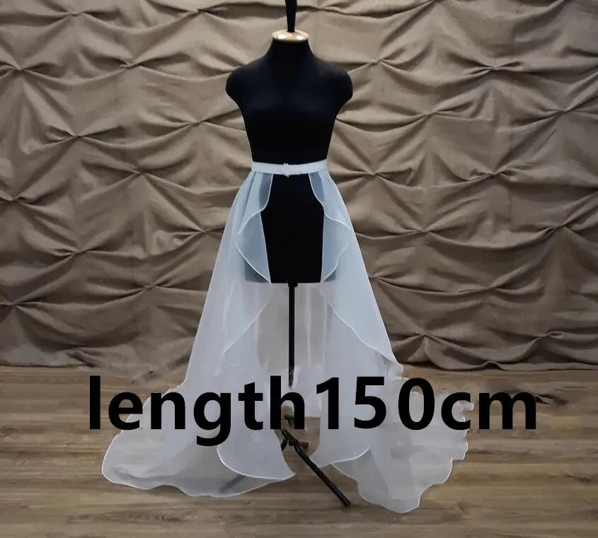 Custom Chiffon Detachable Wedding Skirt All Sizes/Colors