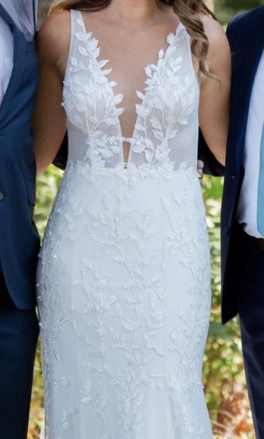 Pearled Botanical Lace Wedding Gown All Sizes