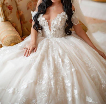 Premium Beading Trim Ball Wedding Gown All Sizes/Colors