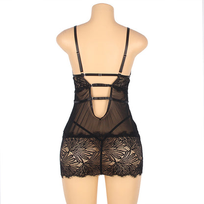 Queen Botanical Lace & Mesh Slip