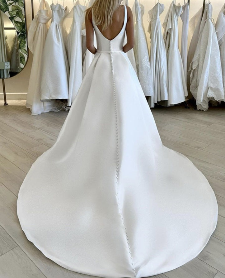 Satin A Line Wedding Gown All Colors/Sizes