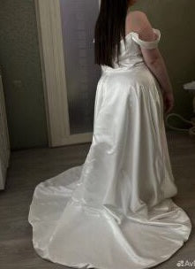 Harris Off Shoulder Satin Wedding Gown All Sizes/Colors