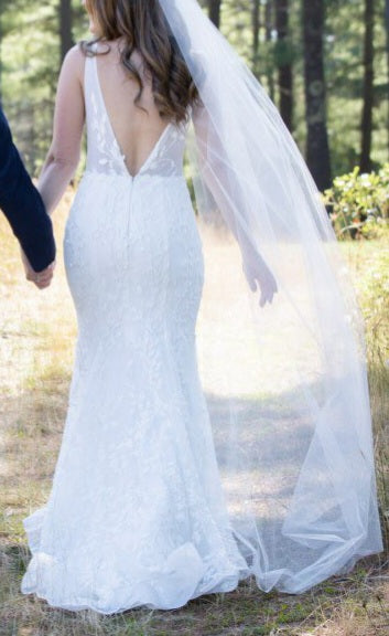 Pearled Botanical Lace Wedding Gown All Sizes