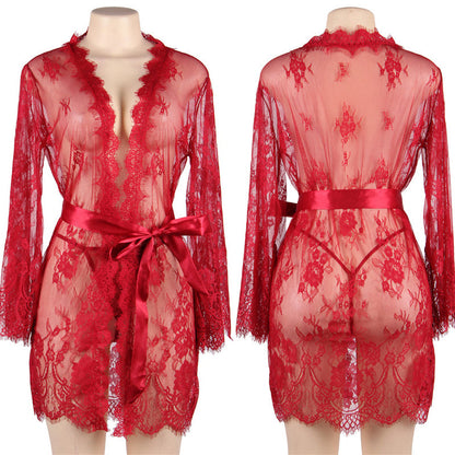 Queen Romantic Floral Lace Dressing Robe