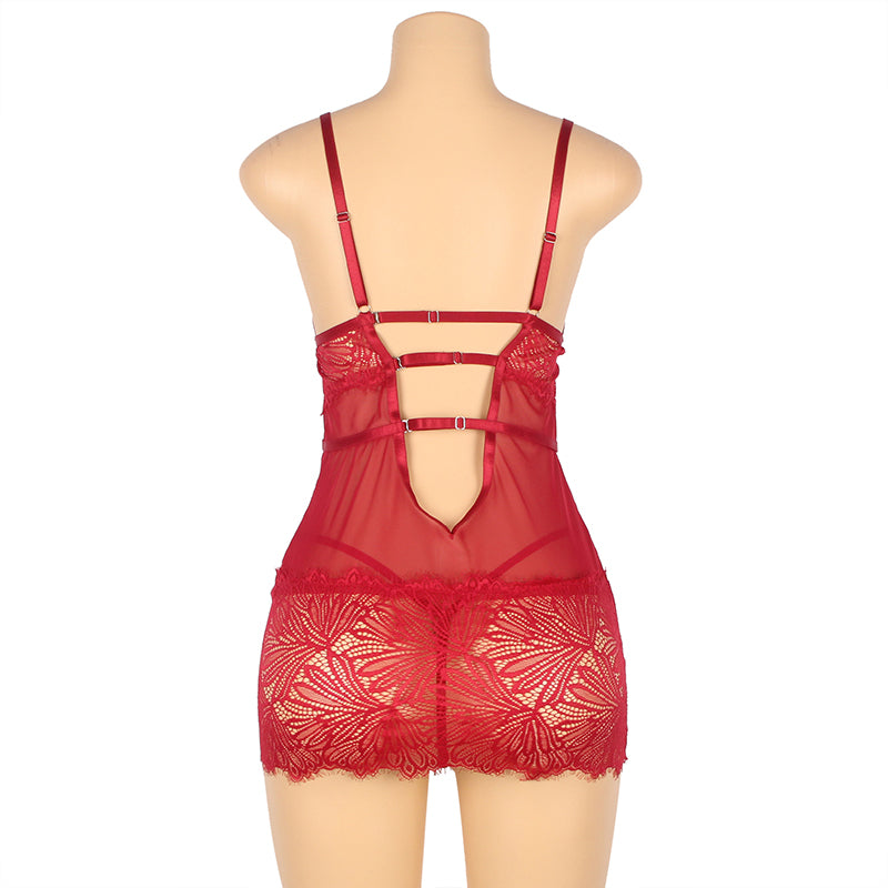 Queen Botanical Lace & Mesh Slip