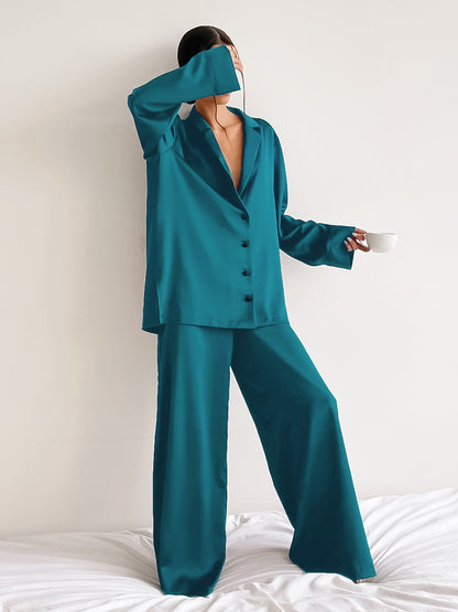 Relaxed Satin Pajama Set