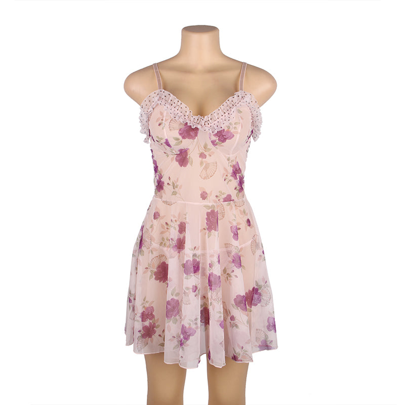 Floral Dream Sheer Babydoll Set