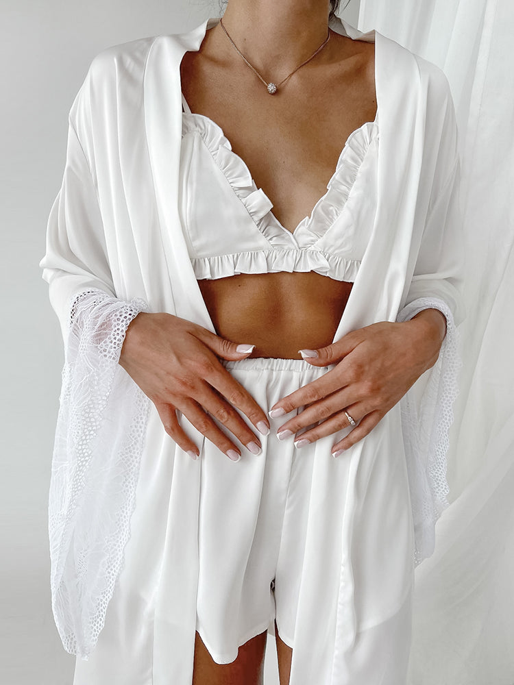 Satin Bralette Lounge Pajama Set