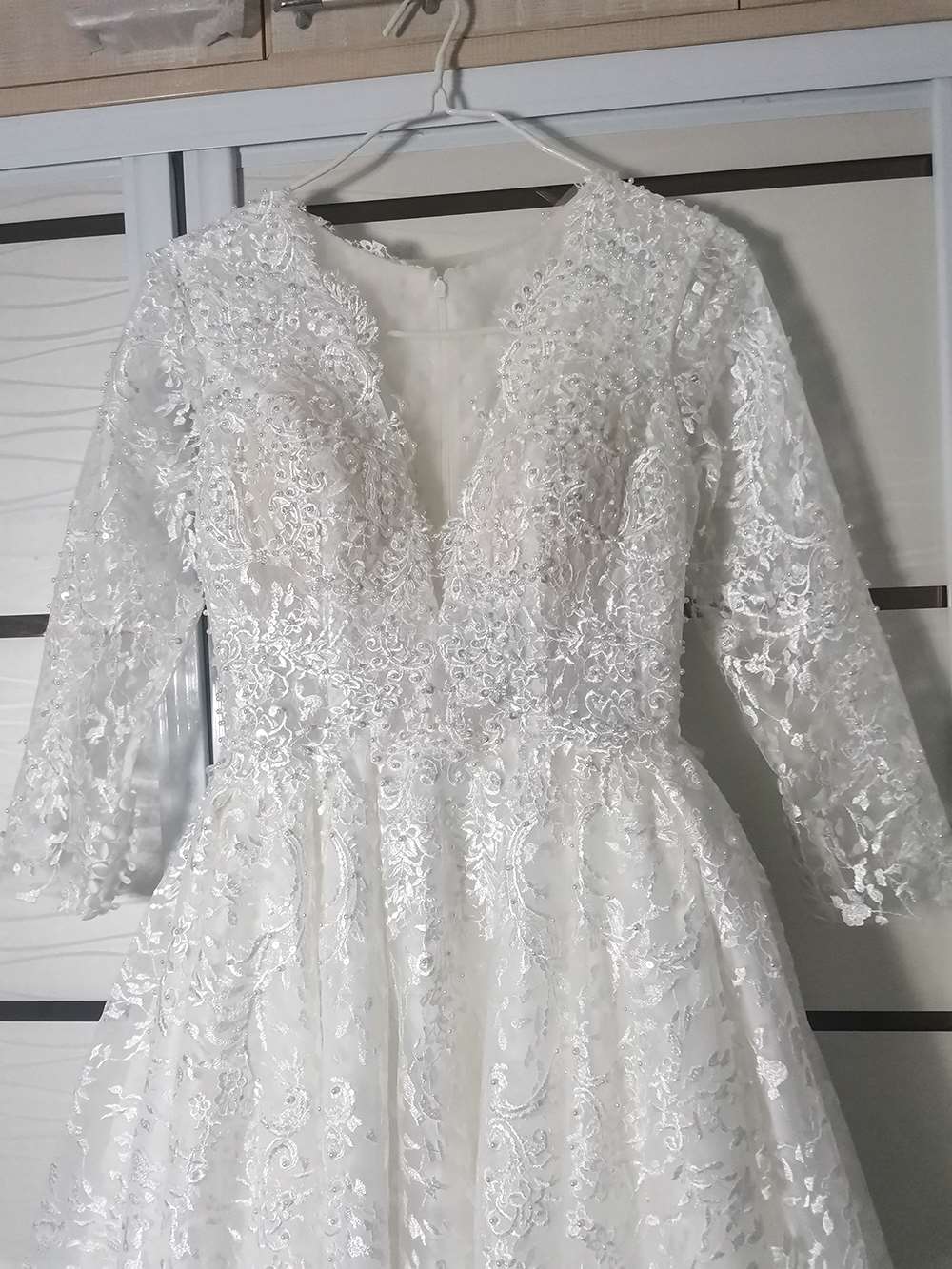 Premium Sparkle Pearl Lace A Line Wedding Gown All Sizes/Colors