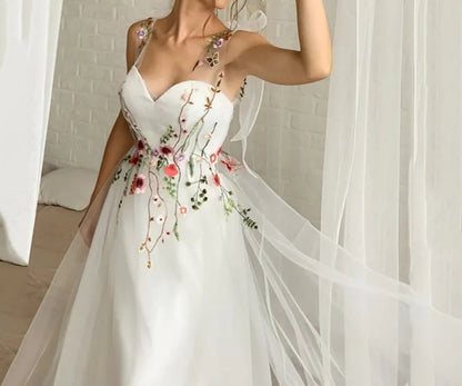 Floral Accent Tulle Wedding Gown All Sizes/Colors