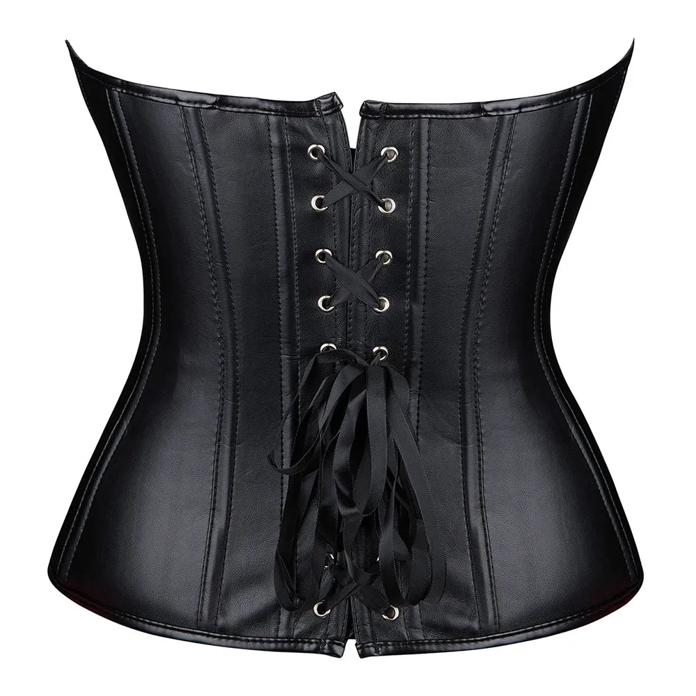 Classic Vegan Leather Sweetheart Corset