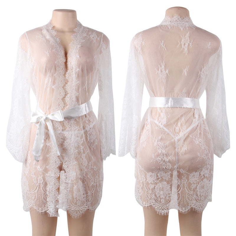 Romantic Floral Lace Dressing Robe