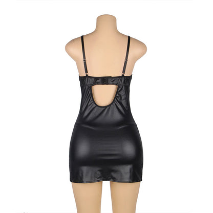 Queen Sex Kitten Faux Leather Play Dress