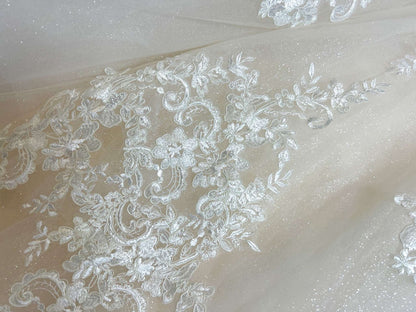 Premium Rhinestone Lace Cathedral Wedding Gown All Sizes