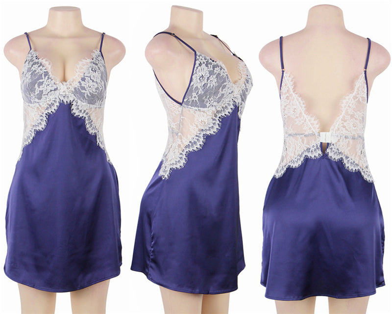 Eyelash Lace & Satin Slip