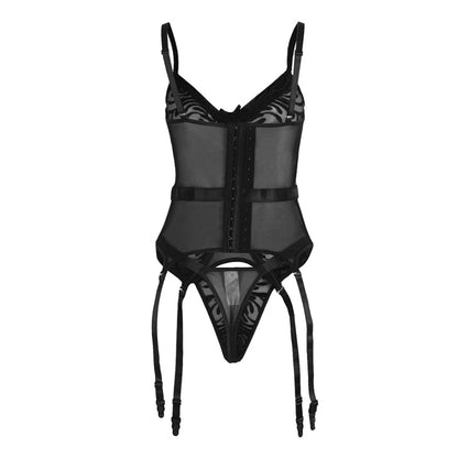 Embroidered Mesh Convertible Bustier