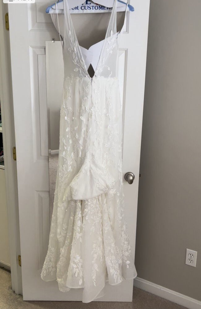 Pearled Botanical Lace Wedding Gown All Sizes