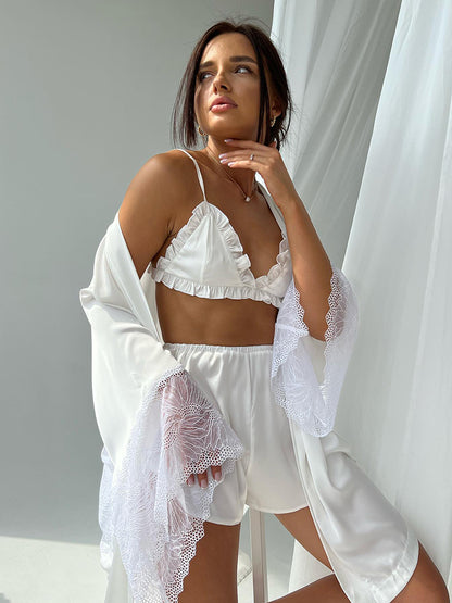 Satin Bralette Lounge Pajama Set