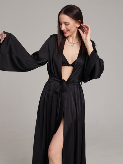 Lightweight Satin Long Dressing Gown