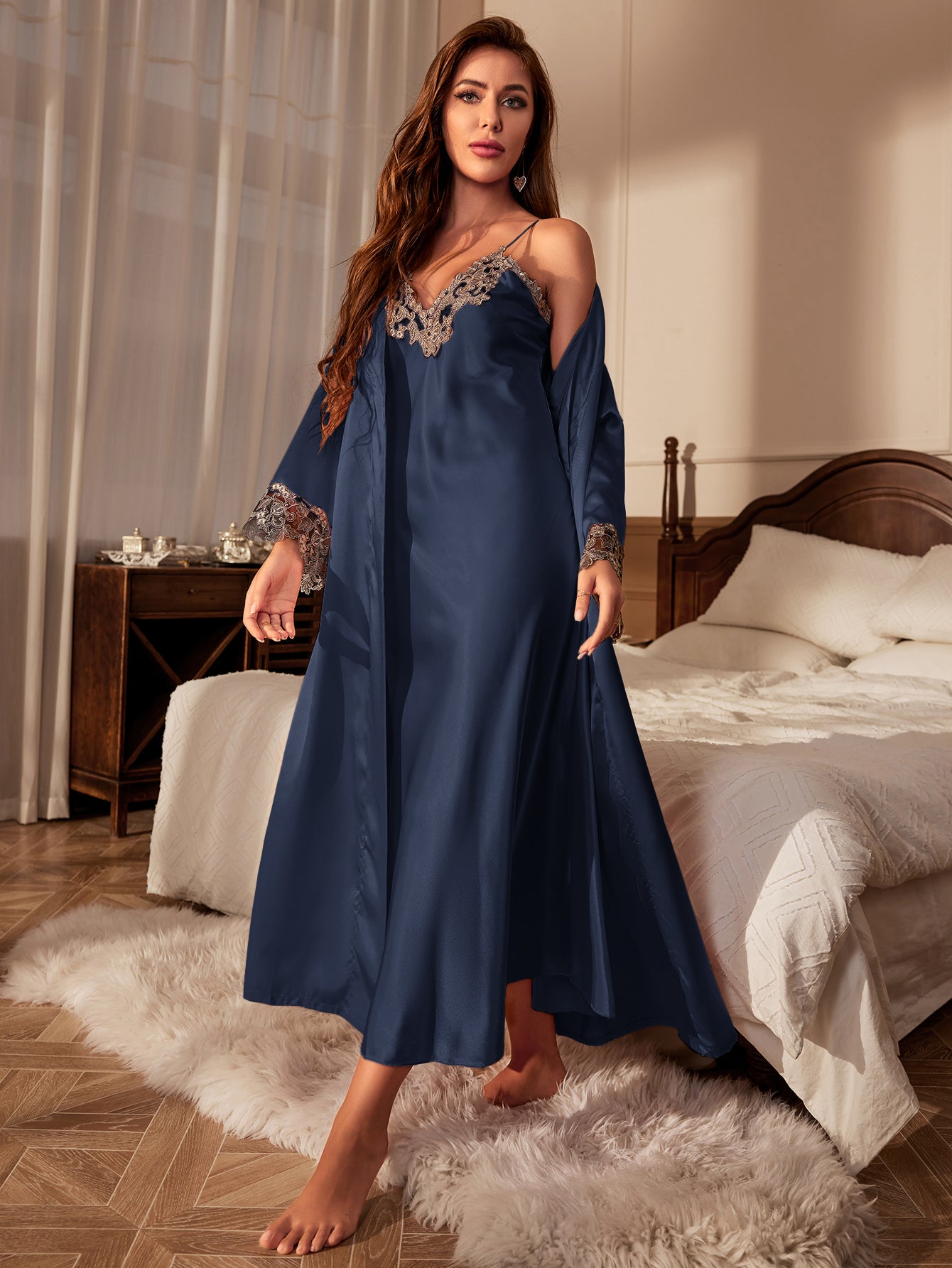 Satin Night Gown & Robe Set