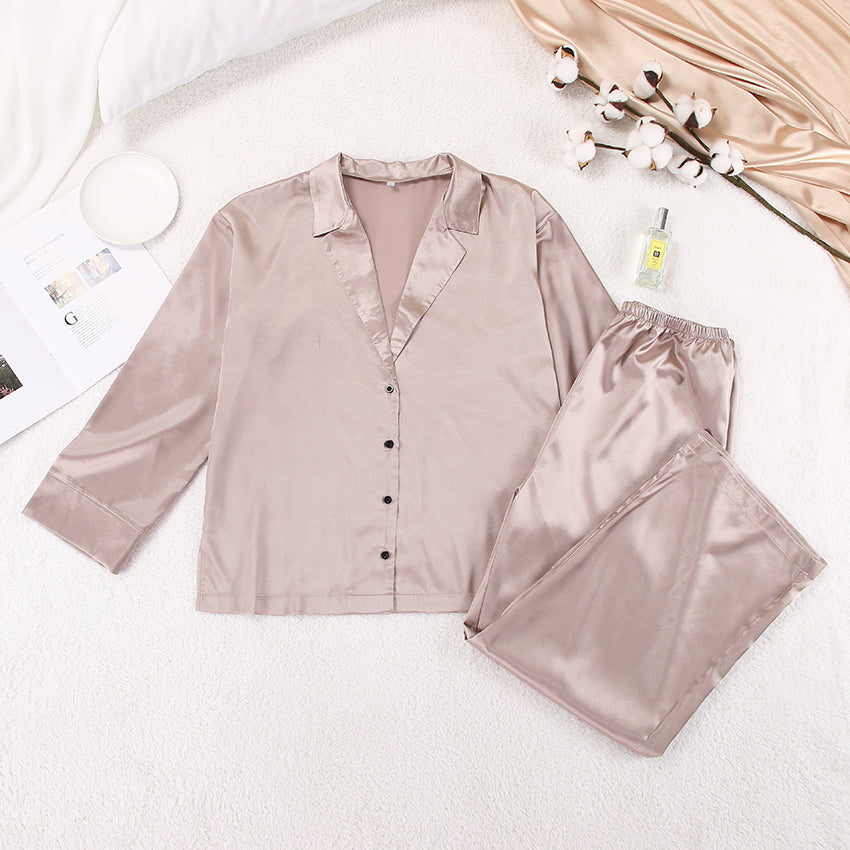 Relaxed Satin Pajama Set