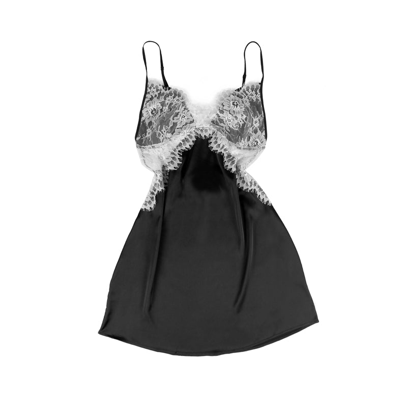 Eyelash Lace & Satin Slip