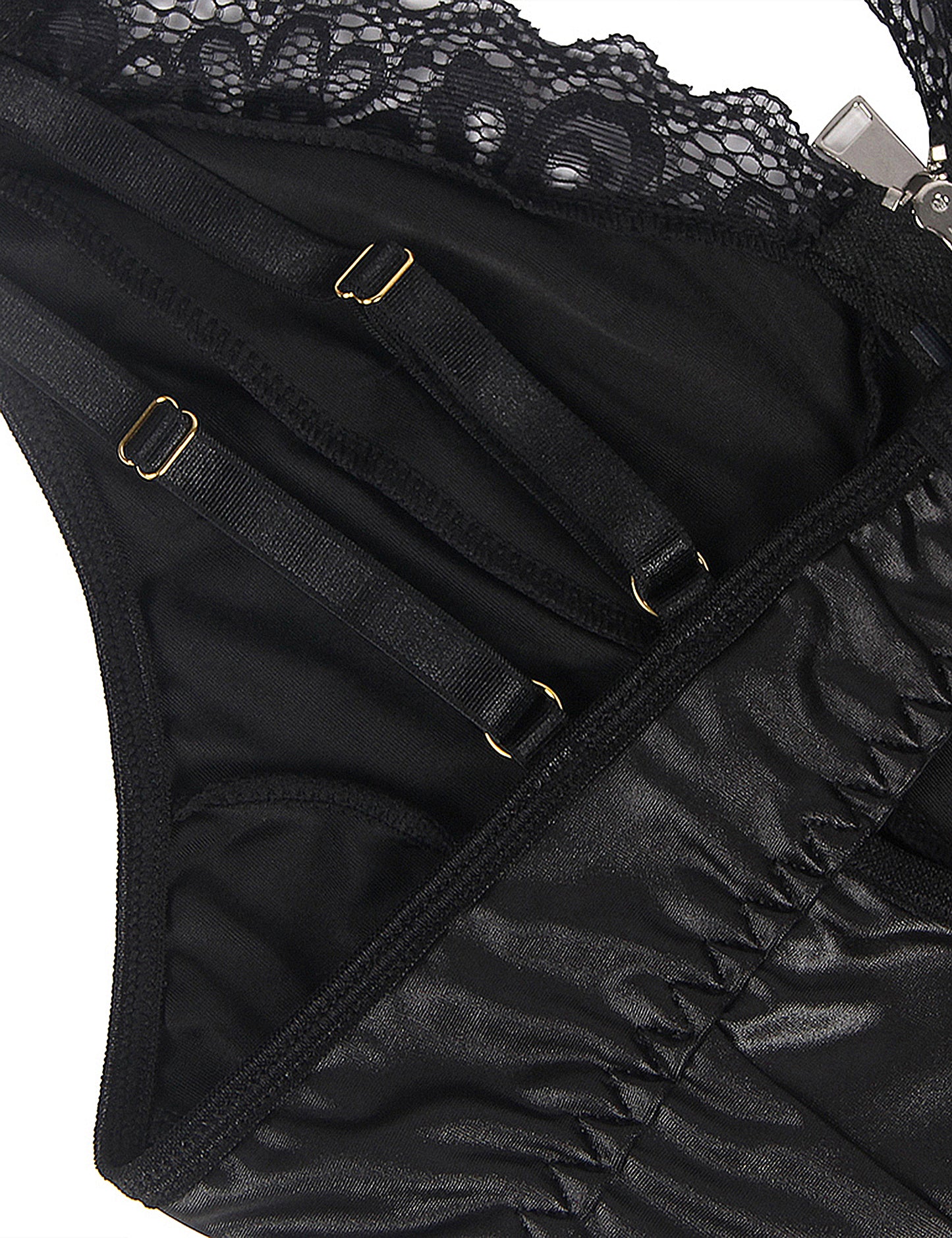 Faux Leather Zipper Bustier