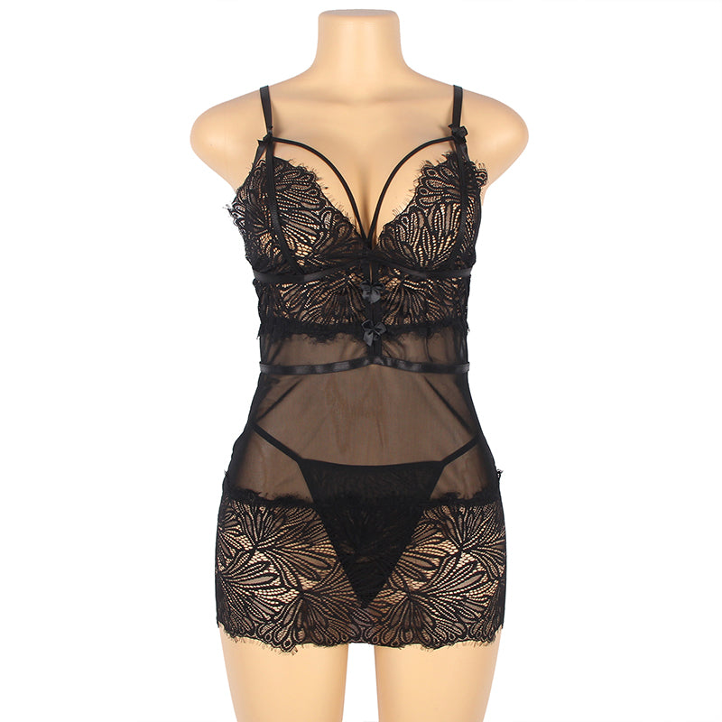 Botanical Lace & Mesh Slip