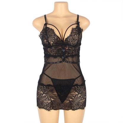 Queen Botanical Lace & Mesh Slip