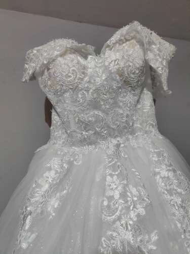 Premium Rhinestone Lace Cathedral Wedding Gown All Sizes