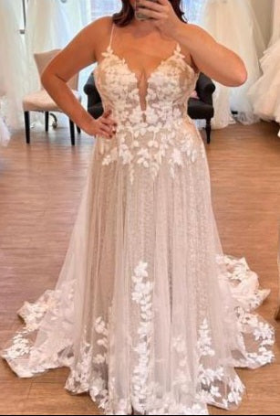 Sparkle Floral A Line Wedding Gown All Sizes/Colors