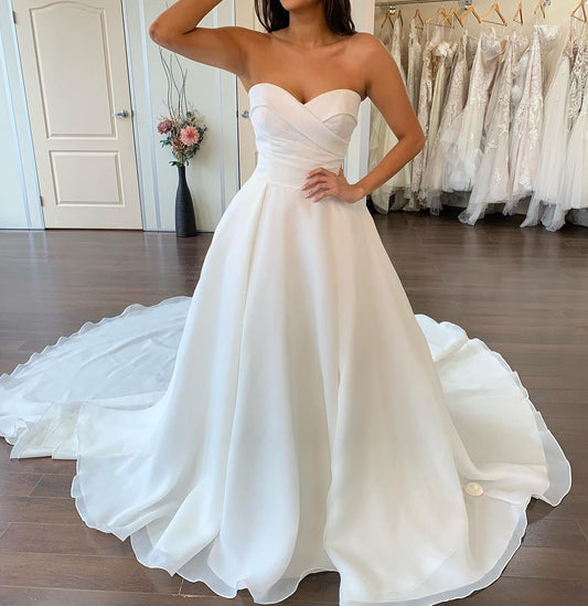 Strapless Organza Wedding Gown All Sizes/Colors