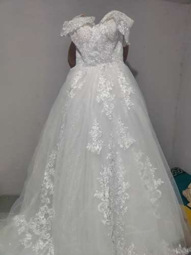 Premium Rhinestone Lace Cathedral Wedding Gown All Sizes