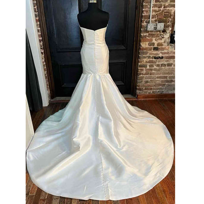 Satin Strapless Mermaid Wedding Gown