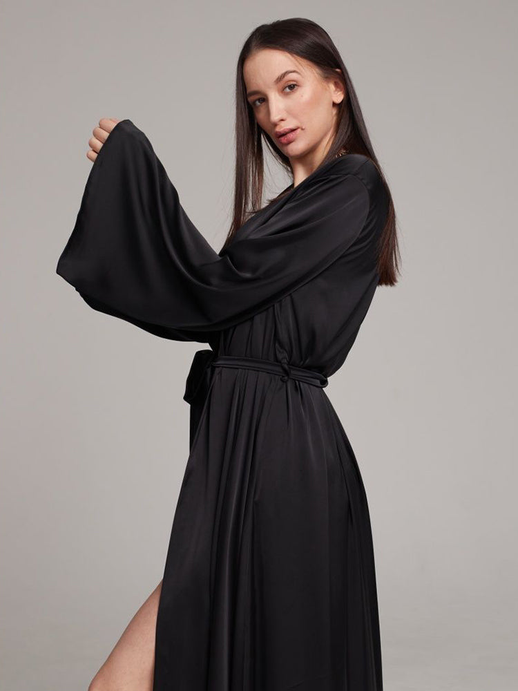 Lightweight Satin Long Dressing Gown