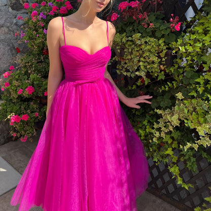 Tulle Tea Length Wedding/Prom Dress