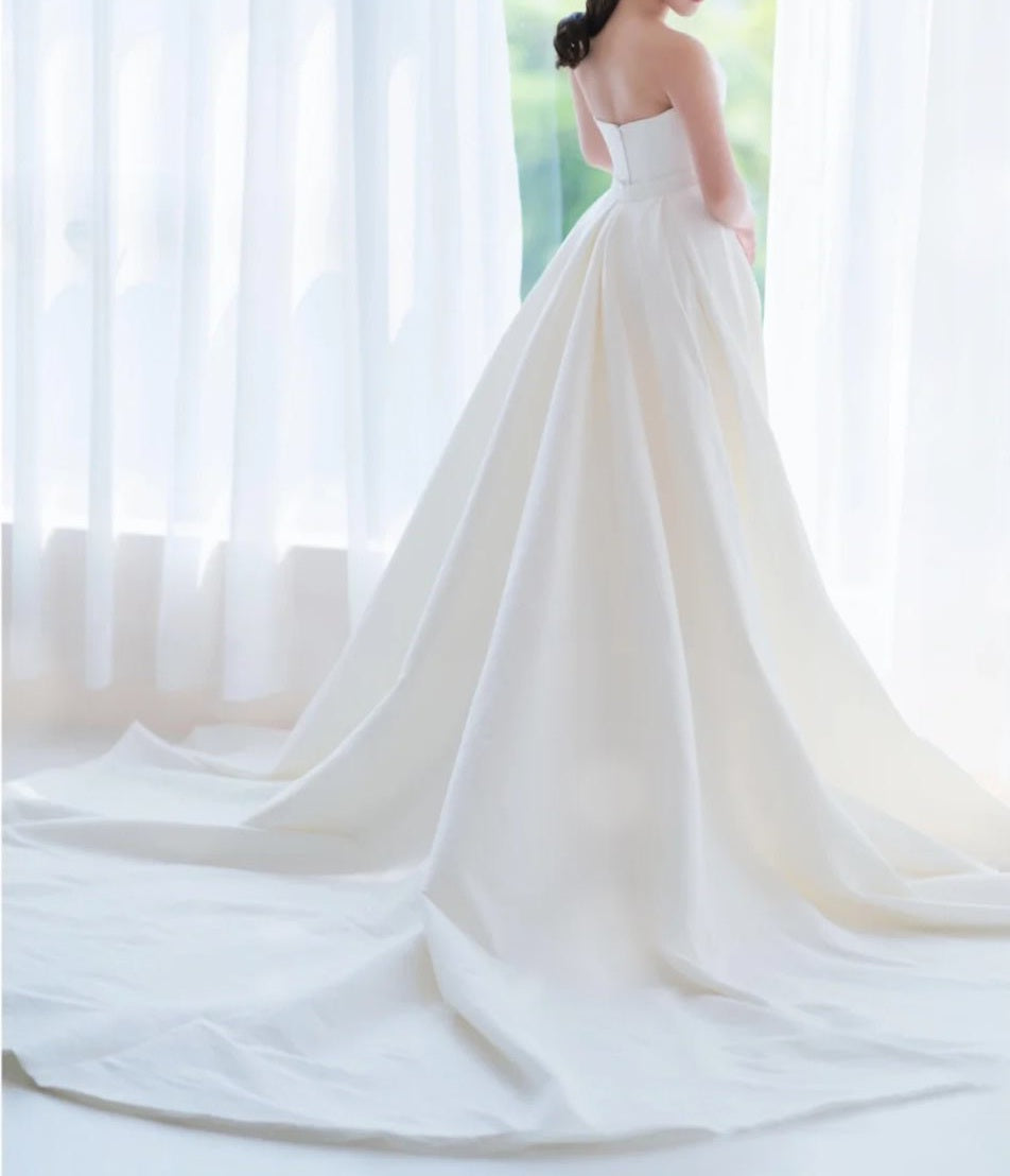 Elegant Simple Satin Mermaid & Train Wedding Gown Set All Sizes/Colors