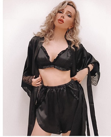 Satin Bralette Lounge Pajama Set