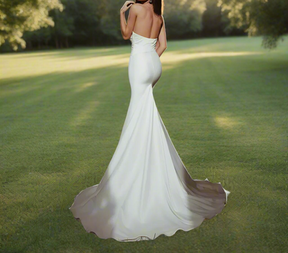 Satin Strapless Mermaid Wedding Gown